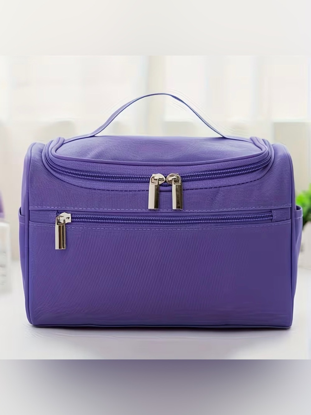 Purple Women’s Large Purple Cosmetic Travel Case Bag Tote